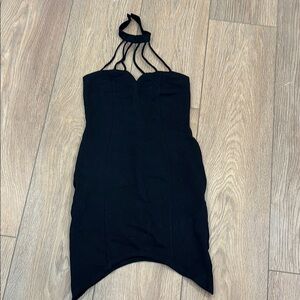 Elegant Black Halter Dress